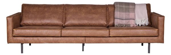 Hnědá pohovka z imitace kůže 277 cm Rodeo – WOOOD
