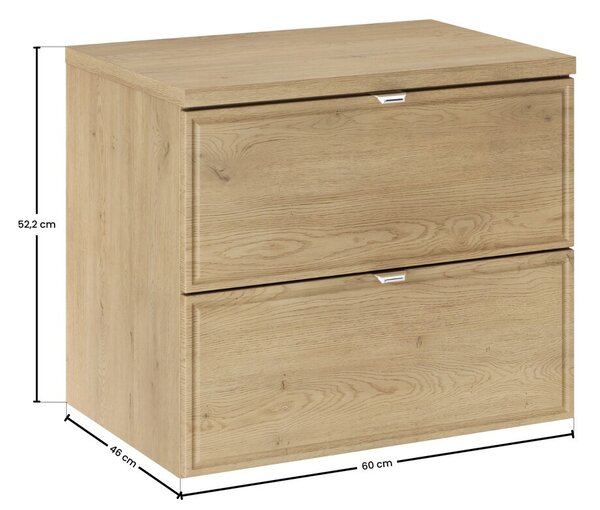 Comad Závěsná skříňka pod umyvadlo Terra s deskou 60 cm dub cremona