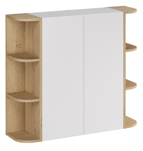Comad Závěsná vysoká koupelnová skříňka Aster I 160 cm bílá/dub cremona