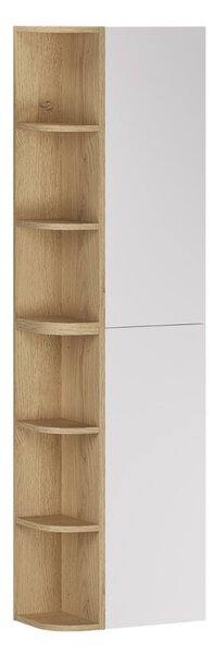 Comad Závěsná vysoká koupelnová skříňka Aster I 160 cm bílá/dub cremona
