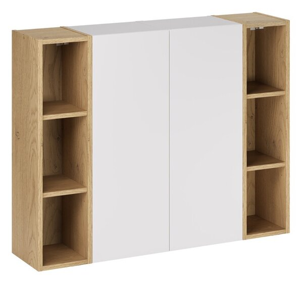 Comad Závěsná vysoká koupelnová skříňka Aster II 160 cm bílá/dub cremona