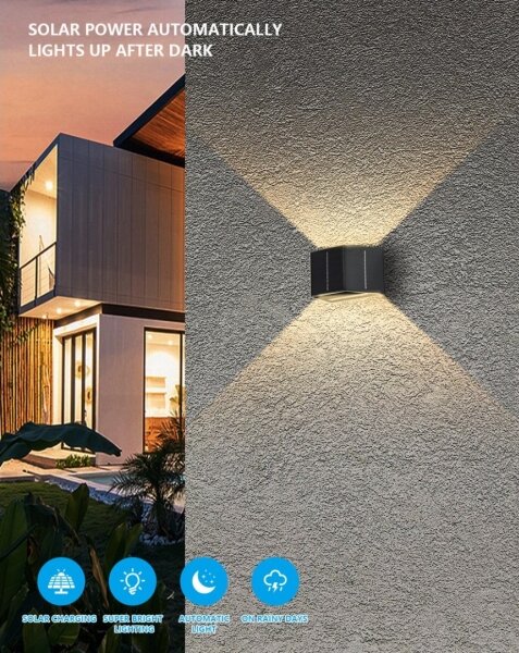 Brilagi - LED Solární nástěnné svítidlo SOLAR CUBE LED/2W/3,2V 1300 mAh IP54