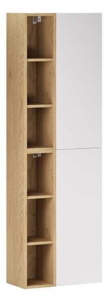 Comad Závěsná vysoká koupelnová skříňka Aster II 160 cm bílá/dub cremona