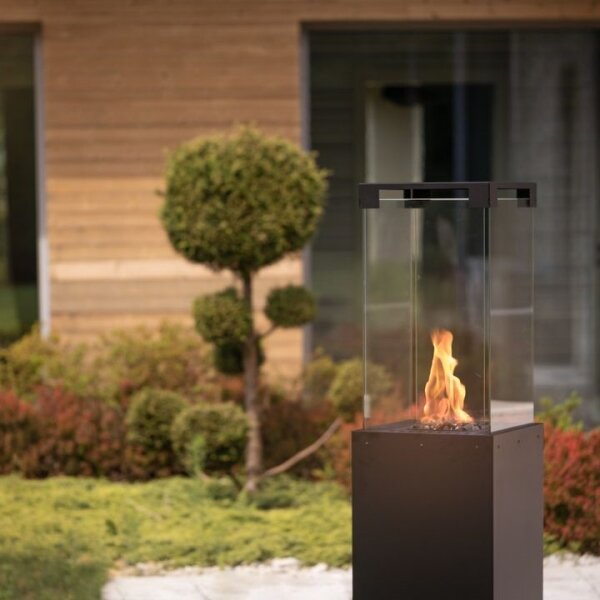 Planika Faro GAS - Venkovní plynový krb 142x36 cm 8kW černá + ochranný kryt