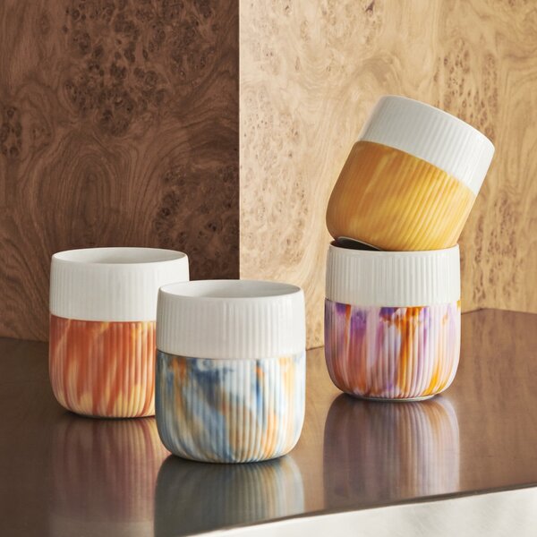 Porcelánový hrnek Fluted Contrast Marble Ocean 350 ml