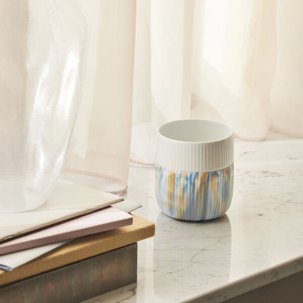 Porcelánový hrnek Fluted Contrast Marble Ocean 350 ml