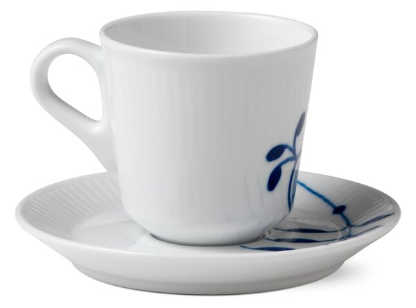 Porcelánový šálek s podšálkem Blue Fluted Mega 90 ml