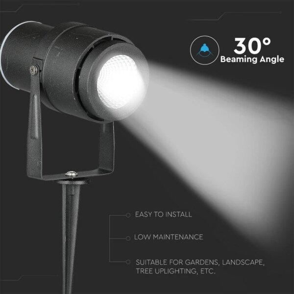 LED Venkovní lampa LED/12W/100-240V IP65 černá - zelené světlo