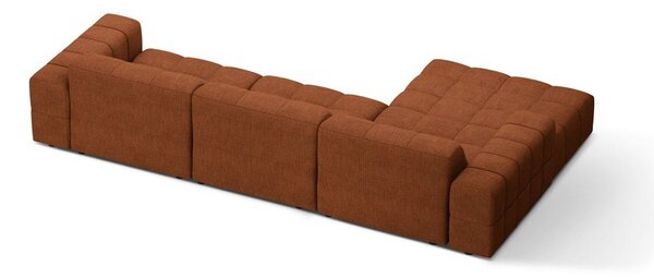 Žinylková rohová pohovka v terakotové barvě (levý roh/s lenoškou) Chicago – Cosmopolitan Design