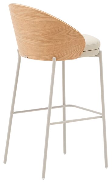 Béžová koženková barová židle Kave Home Eamy 77 cm