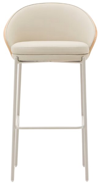 Béžová koženková barová židle Kave Home Eamy 77 cm