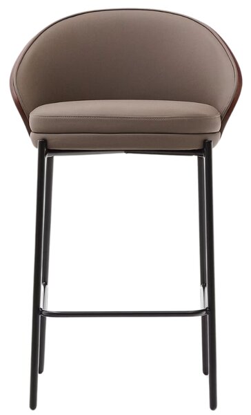 Hnědá koženková barová židle Kave Home Eamy 65 cm