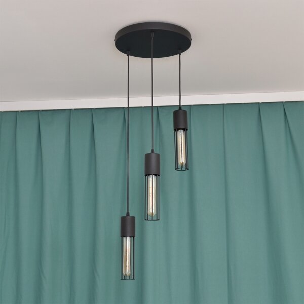 Lustr na lanku MELODY 3xE27/15W/230V černá