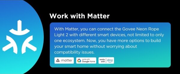 Govee - Neon 2 MATTER ohebný LED pásek 5m RGBIC Wi-Fi IP67