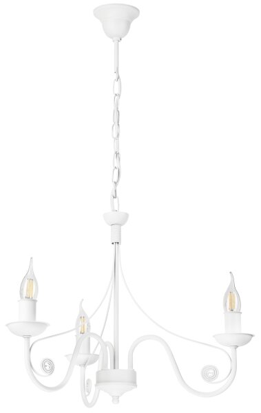 Lustr na řetězu DONATO 3xE14/40W/230V bílá