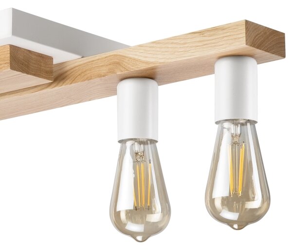 Přisazený lustr MATTE 4xE27/15W/230V bílá/dub