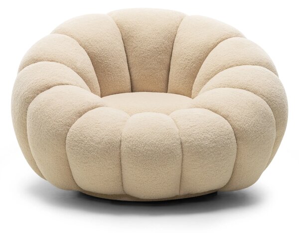Hector Designové relaxační křeslo VENEZIA 100 cm bouclé béžové
