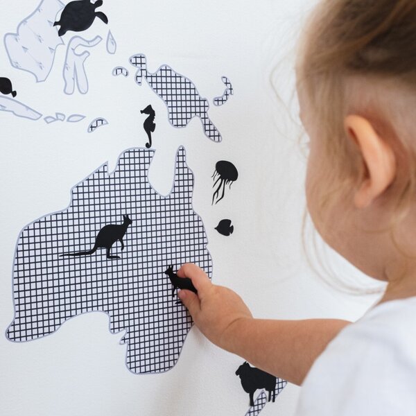 Samolepka World Map Black