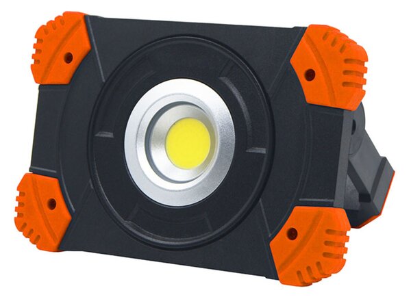 Solight LED reflektor 10W, přenosný, nabíjecí, 1000lm, oranžovo-černý WM-10W-RE
