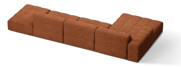 Žinylková rohová pohovka v terakotové barvě (levý roh/s lenoškou) Chicago – Cosmopolitan Design