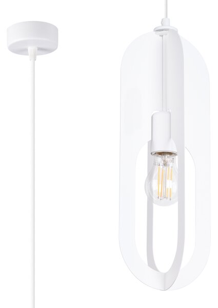 Sollux SL.1360 - Lustr na lanku NICUS 1xE27/15W/230V bílá
