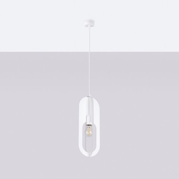 Sollux SL.1360 - Lustr na lanku NICUS 1xE27/15W/230V bílá