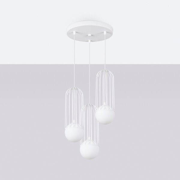 Sollux SL.1335 - Lustr na lanku BRINA 3xG9/8W/230V bílá