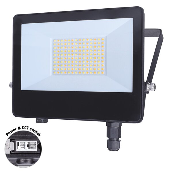 Solight LED reflektor TOP, 50W, max. 6500lm, 3CCT, volitený výkon 100/60%, IP65, rychlokonektor WM-50W-T