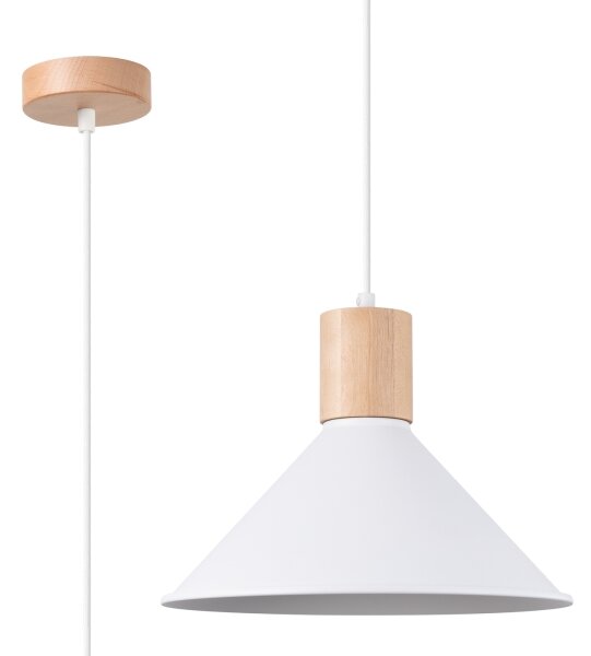 Sollux SL.1319 - Lustr na lanku JAGA 1xE27/15W/230V pr. 30 cm bílá