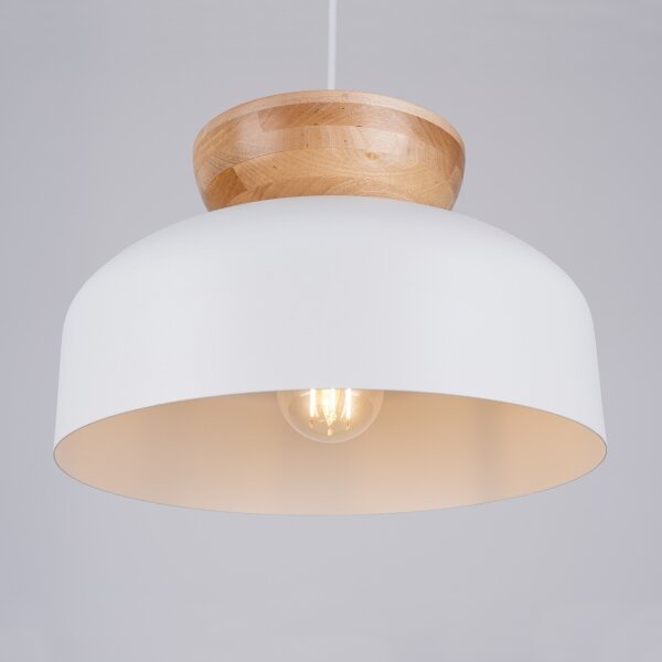 Sollux SL.1350 - Lustr na lanku MARION 1xE27/15W/230V pr. 29,5 cm bílá