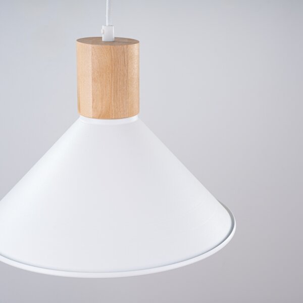 Sollux SL.1319 - Lustr na lanku JAGA 1xE27/15W/230V pr. 30 cm bílá