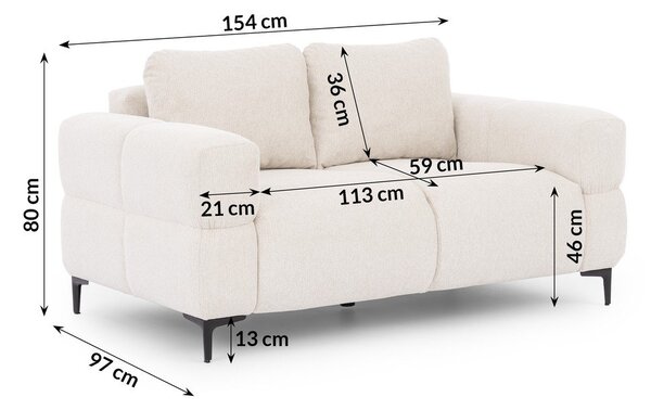 Bílá pohovka 154 cm Helio – Ropez