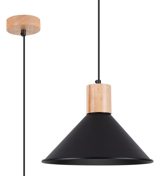 Sollux SL.1320 - Lustr na lanku JAGA 1xE27/15W/230V pr. 30 cm černá