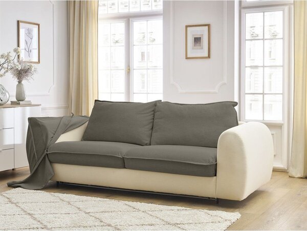 Taupe pohovka na každodenní spaní/rozkládací 216 cm Archimede – Bobochic Paris