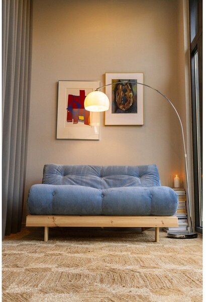 Světle modrá manšestrová rozkládací pohovka 140 cm Roots – Karup