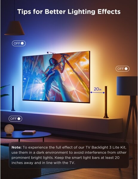Govee - SADA 2x Backlight TV 55-65" SMART LED podsvícení RGBICW Wi-Fi