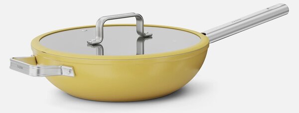 Fabini Wok pánev Meda 5.0 Standard, ø 28 cm - Nepřilnavá pánev s keramickým povrchem s poklicí, žlutá