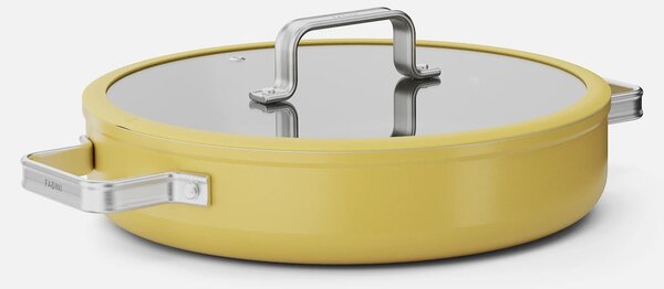 Fabini Servírovací tegame pánev Meda 5.0 Standard, ø 28 cm - Nepřilnavá pánev s keramickým povrchem s poklicí, žlutá