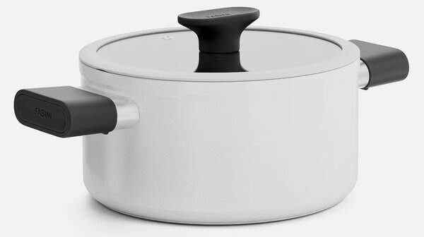Fabini Hrnec Meda 5.0 Economy, ø 20 cm (2,6 l) - Nepřilnavý hrnec s keramickým povrchem s poklicí, krémový