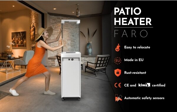 Planika Faro GAS - Venkovní plynový krb 142x36 cm 8kW bílá + ochranný kryt