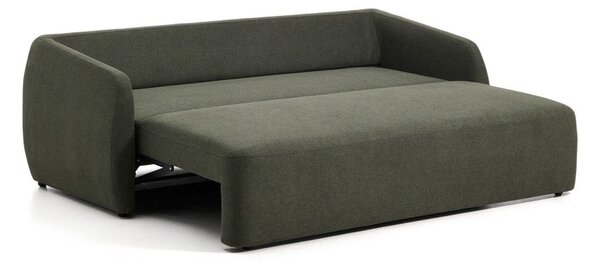 Tmavě zelená žinylková rozkládací pohovka 218 cm Laira – Kave Home