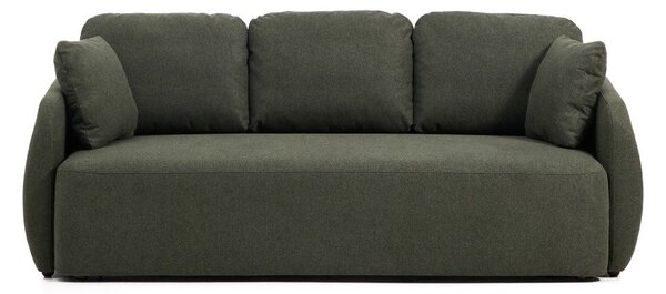 Tmavě zelená žinylková rozkládací pohovka 218 cm Laira – Kave Home