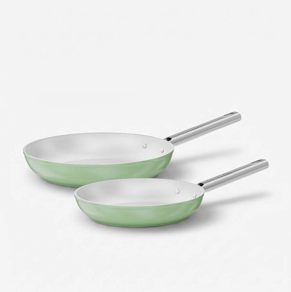 Fabini Sada pánví Meda 5.0 Standard, ø 24 cm + ø 28 cm, 2 díly - Nepřilnavé pánve s keramickým povrchem, šalvějově zelené