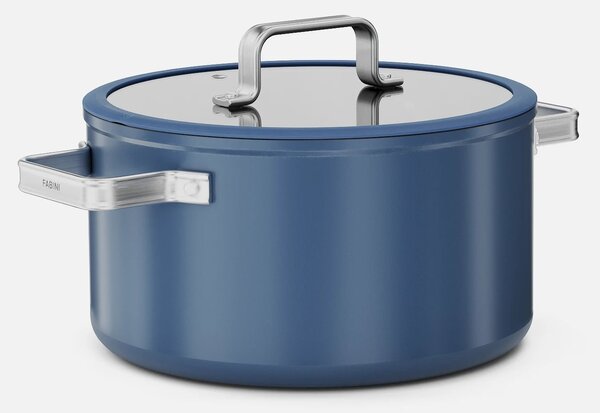 Fabini Kastrol Meda 5.0 Standard, ø 24 cm (5,4 l) - Nepřilnavý kastrol s keramickým povrchem s poklicí, modrý