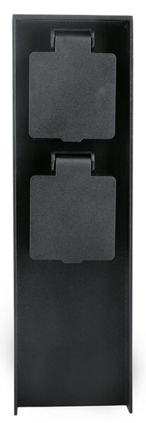 Solight zahradní sloupek IP44, hliník, 2 zásuvky, černý PG12B