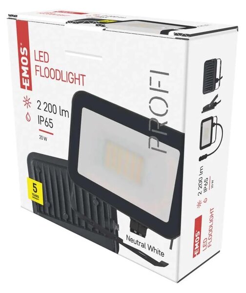 Emos lighting LED reflektor INOVO 20W, antracit, neutrání bílá, IP65 1531242622