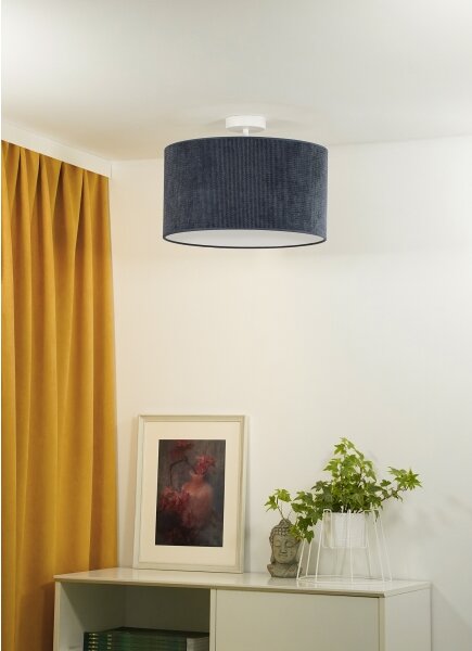 Duolla - Přisazený lustr CORDUROY 1xE27/15W/230V tmavě pr. 40 cm modrá
