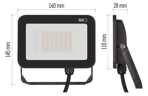 Emos lighting LED reflektor INOVO 30W, antracit, neutrální bílá, IP65 1531242632