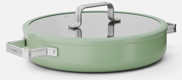 Fabini Servírovací tegame pánev Meda 5.0 Standard, ø 28 cm - Nepřilnavá pánev s keramickým povrchem s poklicí, šalvějově zelená