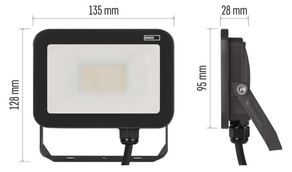 Emos lighting LED reflektor INOVO 20W, antracit, neutrání bílá, IP65 1531242622